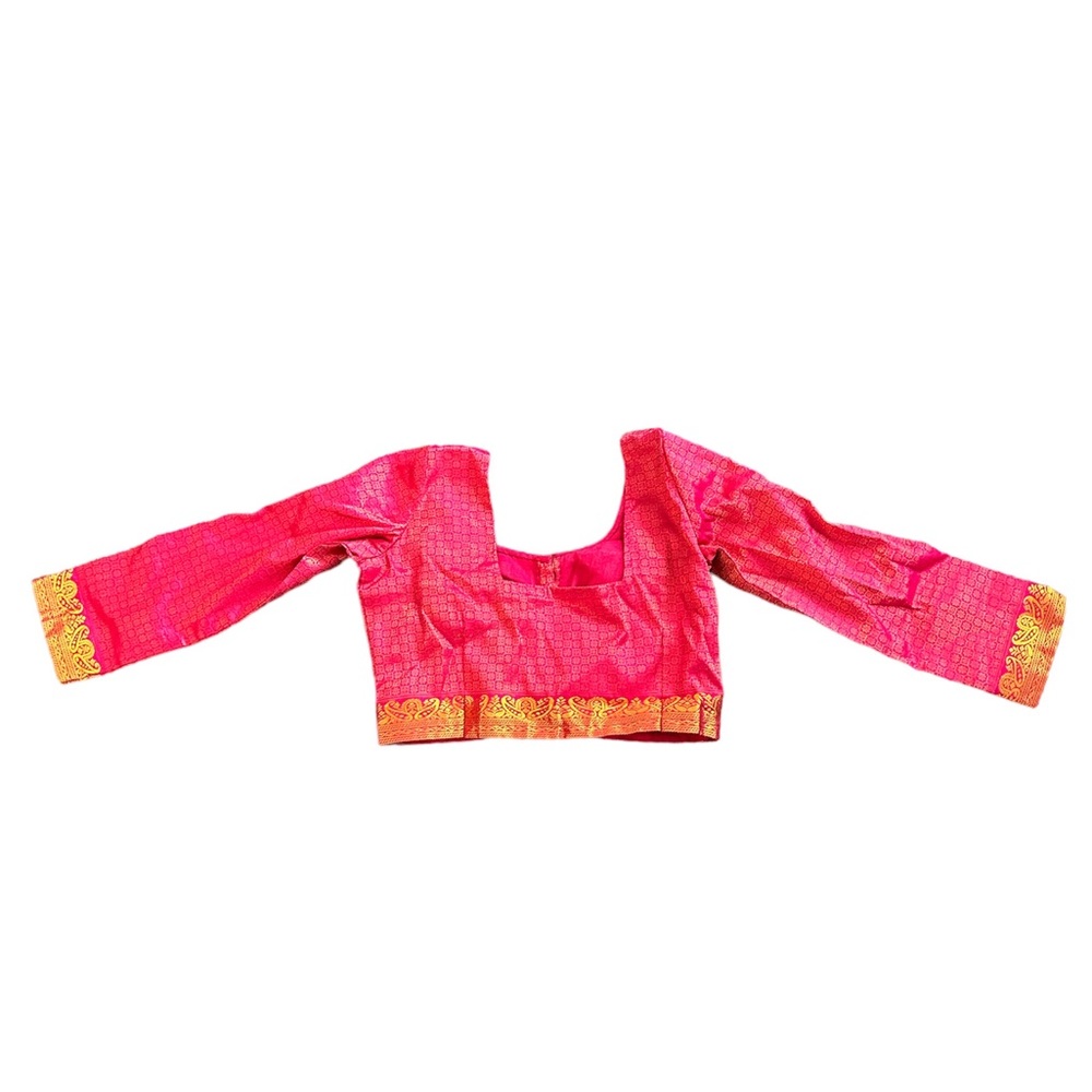 Pink and Gold Saree - Picture 2 of 5